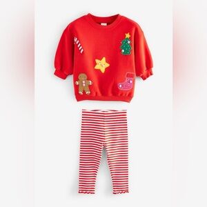 Next Direct Girls' Sweat Top & Legging Set Outfit Size 2-3 years